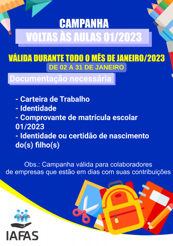 CAMPANHA VOLTA  AS AULAS  JANEIRO 2023